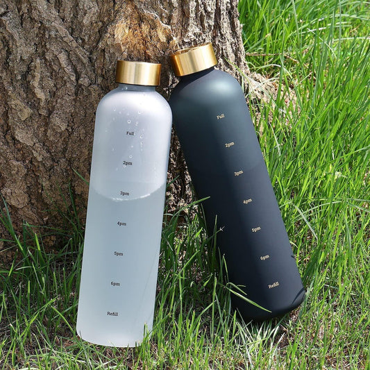 Motivational Sports Water Bottle with Time Marker